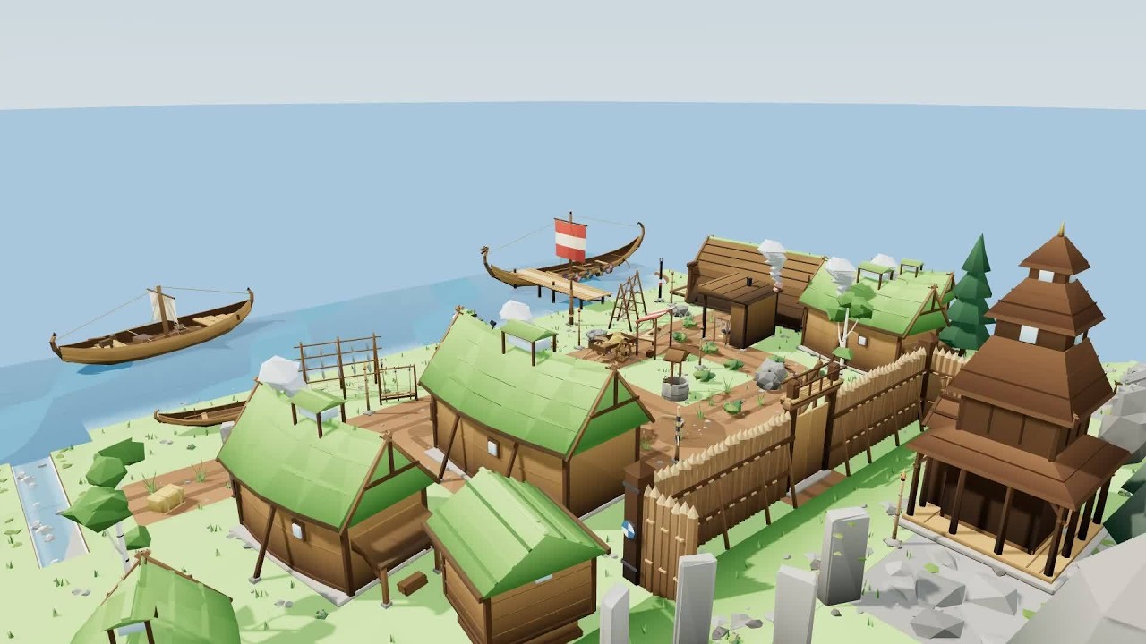 Three.js Viking Fjord Pack — 63 Low Poly Models (R3F) — video cover