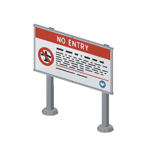 Low-poly Signage 3D model: Airfield Boundary Sign