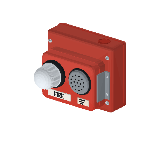 Low-poly Signage 3D model: Visual Fire Alarm Strobe