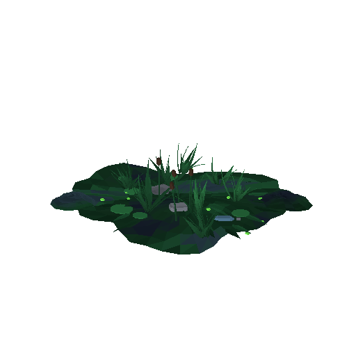 Low-poly Nature 3D model: Algae Weed Mat