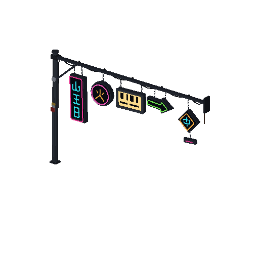 Low-poly Signage 3D model: Alley Sign Cluster