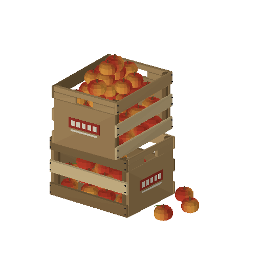 Low-poly Props 3D model: Apple Crate