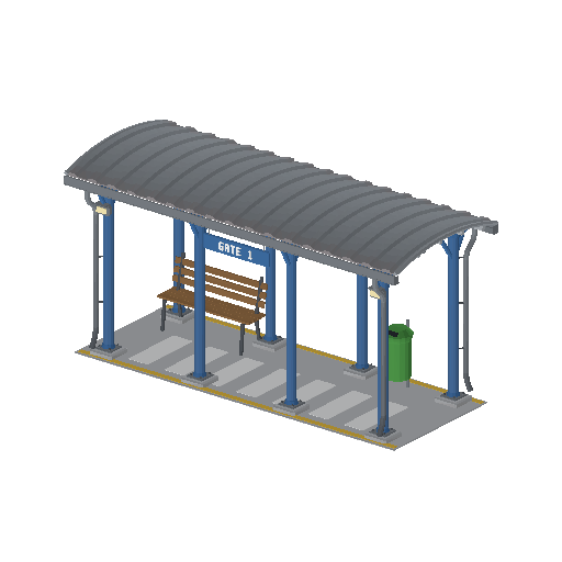 Low-poly Lot Structures 3D model: Apron Canopy