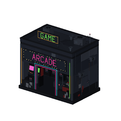 Low-poly Low & Mid-Rise 3D model: Arcade Parlor