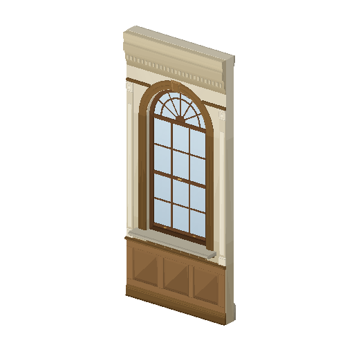 Low-poly Interiors 3D model: Arched Window