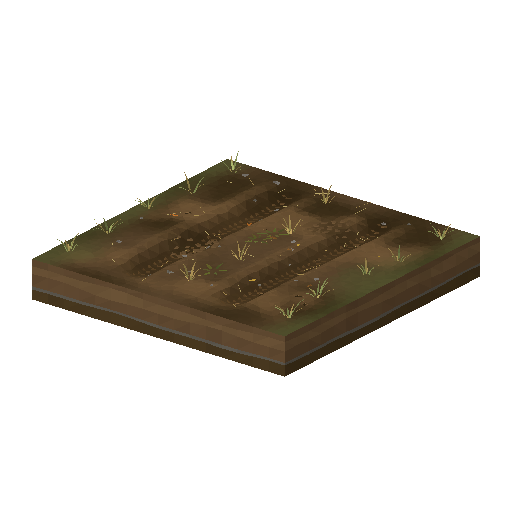 Low-poly Terrain 3D model: Autumn Farmyard Dirt