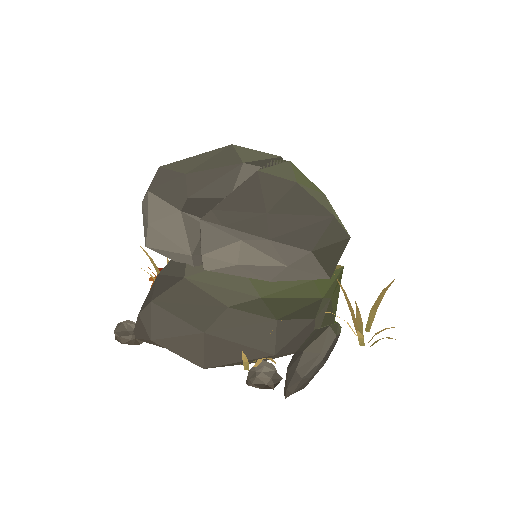 Low-poly Rocks 3D model: Autumn Field Boulder