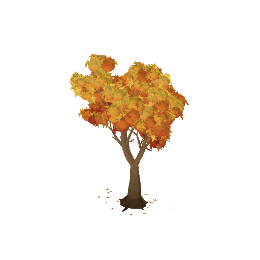 Low-poly Nature 3D model: Autumn Maple