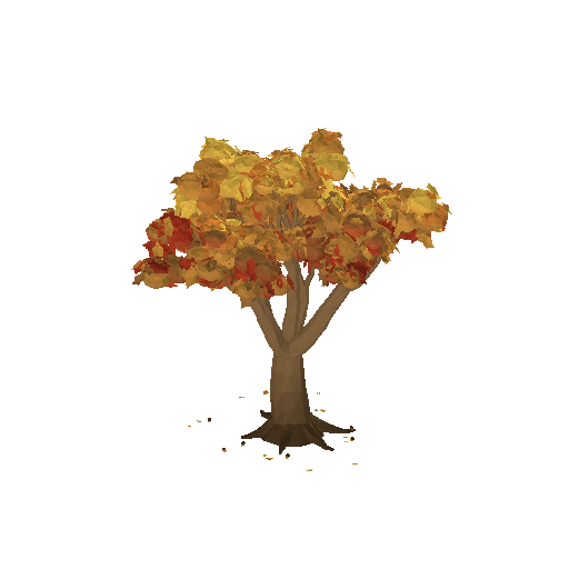 Low-poly Nature 3D model: Autumn Oak