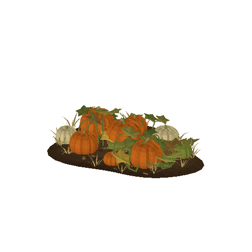 Low-poly Nature 3D model: Autumn Pumpkin Patch