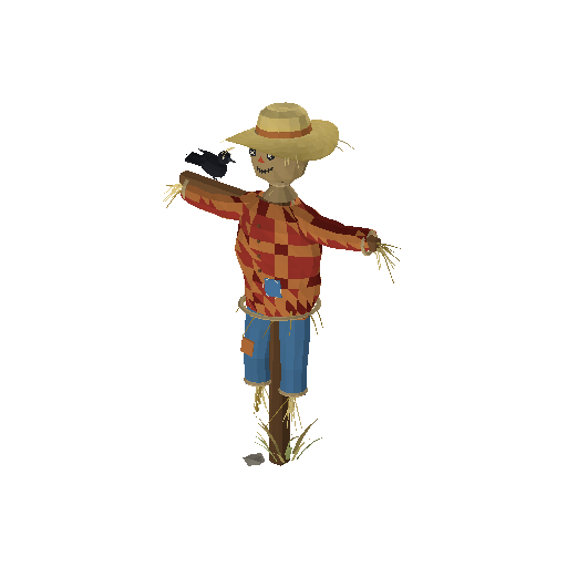 Low-poly Props 3D model: Autumn Scarecrow