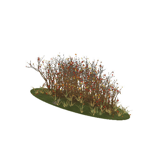 Low-poly Nature 3D model: Bare Hedgerow