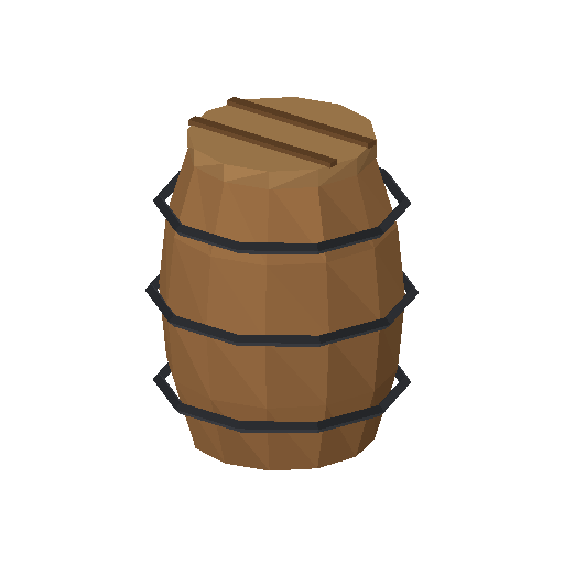 Low-poly Props 3D model: Barrel 01