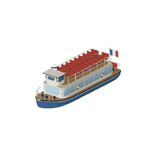Low-poly Vehicles 3D model: Bateau Mouche Boat 01