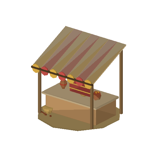 Low-poly Town & Market 3D model: Bazaar Stall
