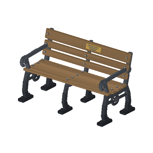 Low-poly Street Furniture 3D model: Bench 01