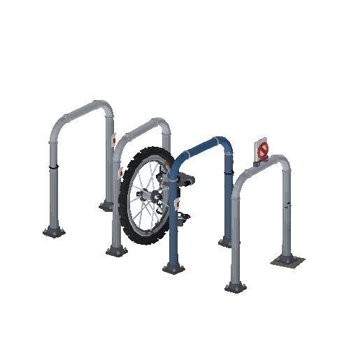 Low-poly Street Furniture 3D model: Bike Rack 01