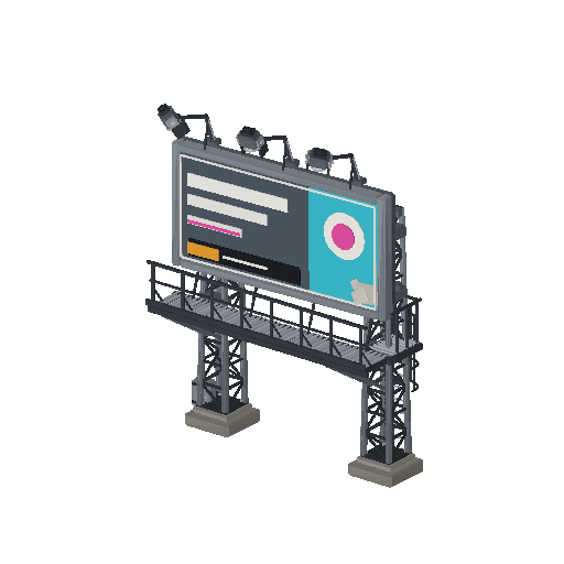Low-poly Signage 3D model: Billboard 01