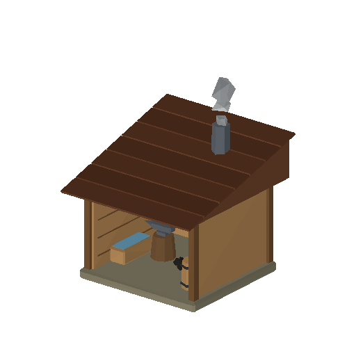 Low-poly Community 3D model: Bld Blacksmith 01