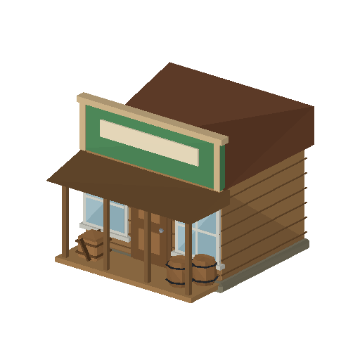 Low-poly Community 3D model: Bld General Store 01