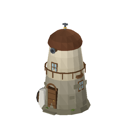 Low-poly Community 3D model: Bld Windmill 01