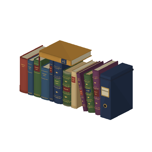 Low-poly Props 3D model: Book Row Leaning
