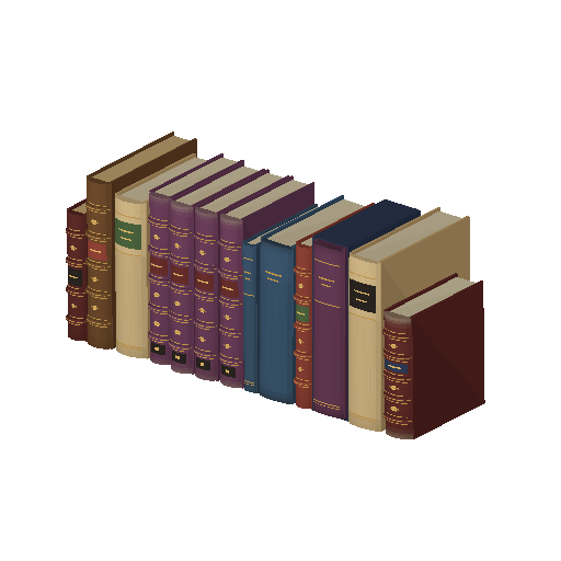 Low-poly Props 3D model: Book Row Packed