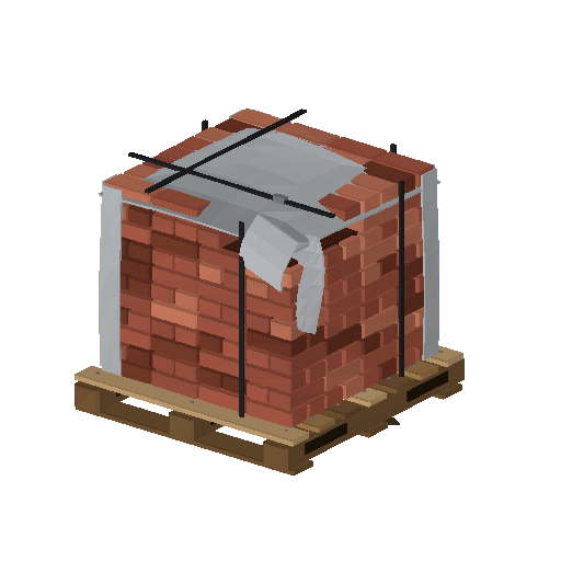 Low-poly Props 3D model: Brick Pallet