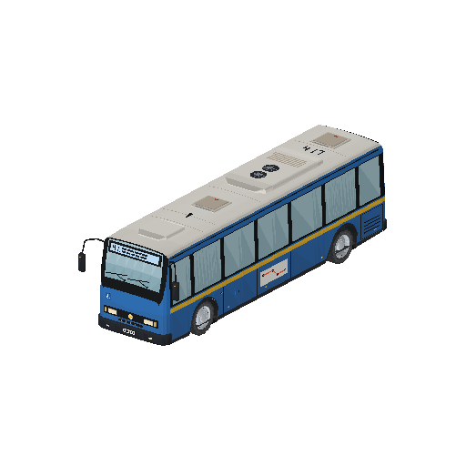 Low-poly Vehicles 3D model: Low-Floor Bus with Ramp