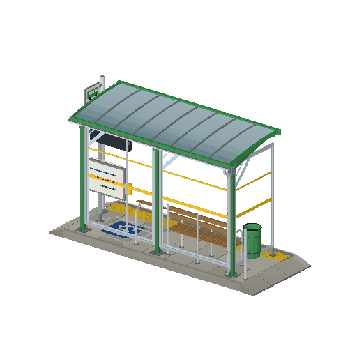 Low-poly Community 3D model: Accessible Bus Stop