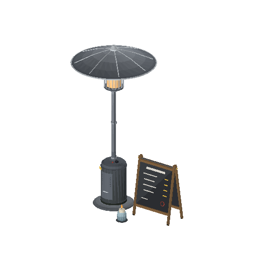 Low-poly Street Furniture 3D model: Cafe Heatlamp 01