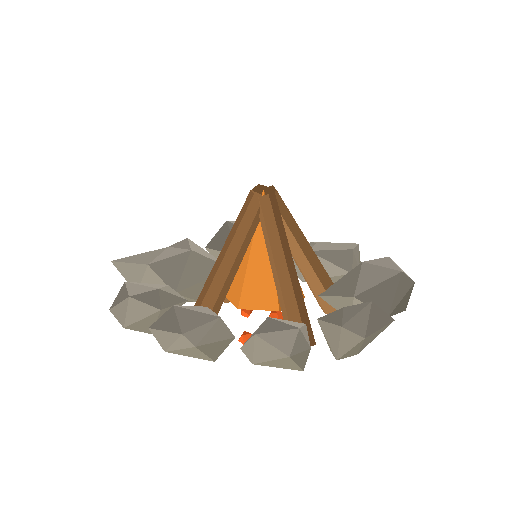 Low-poly Cozy Signature 3D model: Campfire 01
