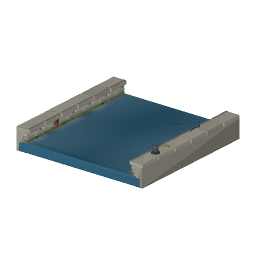 Low-poly Water 3D model: Canal Tile 01