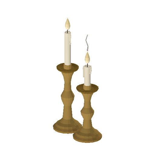 Low-poly Interiors 3D model: Candlestick Pair
