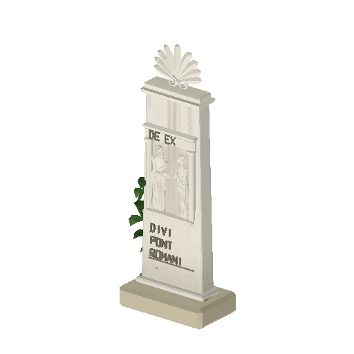 Low-poly Signage 3D model: Carved Stele