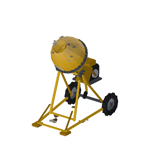 Low-poly Props 3D model: Cement Mixer