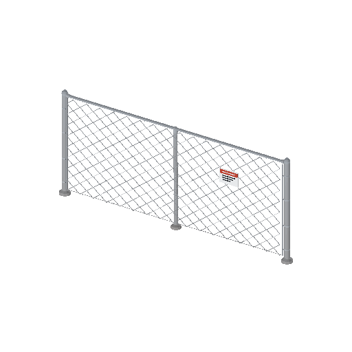 Low-poly Props 3D model: Chain Link Fence