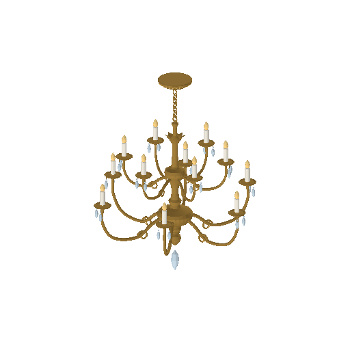 Low-poly Props 3D model: Chandelier
