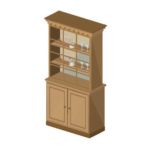 Low-poly Interiors 3D model: China Cabinet