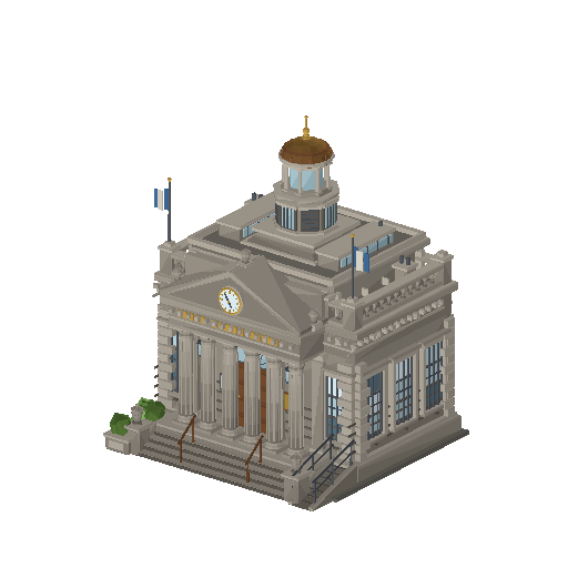 Low-poly Towers & Civic 3D model: Civic Hall 01