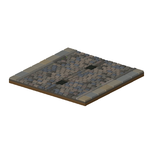 Low-poly Roads 3D model: Cobbled Alley 01