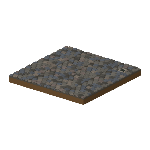 Low-poly Terrain 3D model: Cobblestone Place 01
