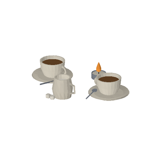 Low-poly Interiors 3D model: Coffee Cups
