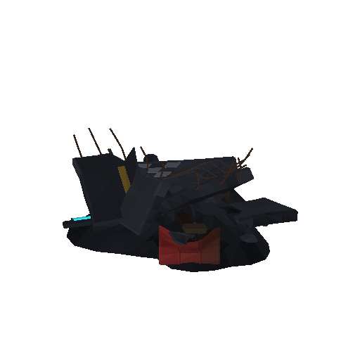Low-poly Rocks 3D model: Concrete Rubble Pile
