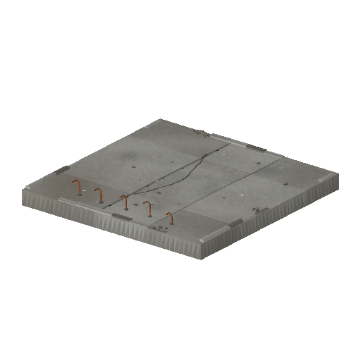 Low-poly Terrain 3D model: Concrete Slab Tile