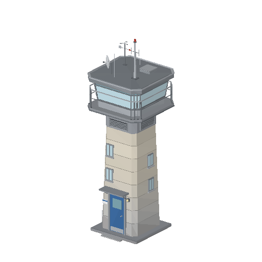Low-poly Towers & Civic 3D model: Control Tower