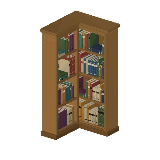 Low-poly Interiors 3D model: Corner Bookcase
