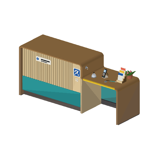 Low-poly Accessible Built Environment 3D model: Lowered Service Counter