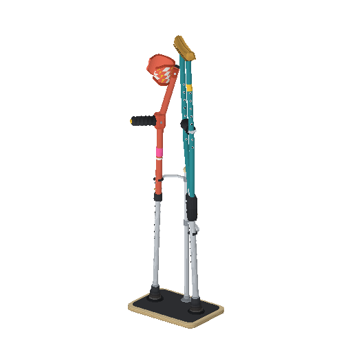 Low-poly Assistive Devices 3D model: Pair of Crutches