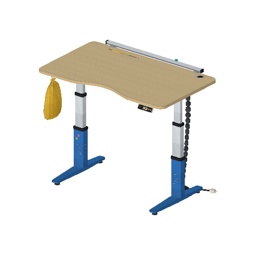 Low-poly Interiors 3D model: Height-Adjustable Desk